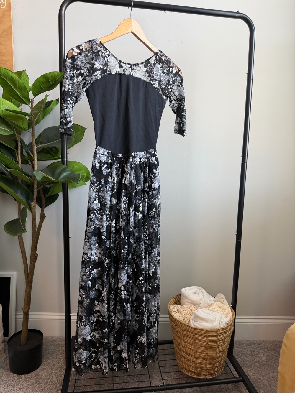 Revolution Black and White Floral Maxi Dress